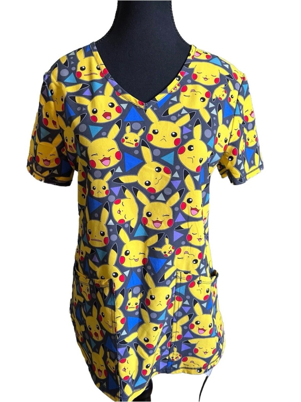 Pokemon Yellow & Blue Pikachu Short Sleeve Top
